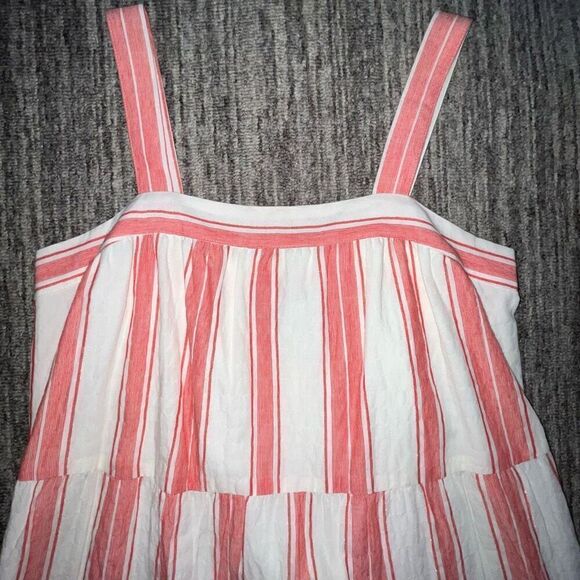 Ann Taylor Loft Dress Women’s Size Small‎ Petite A Line Tank Striped Square Neck - Picture 2 of 9